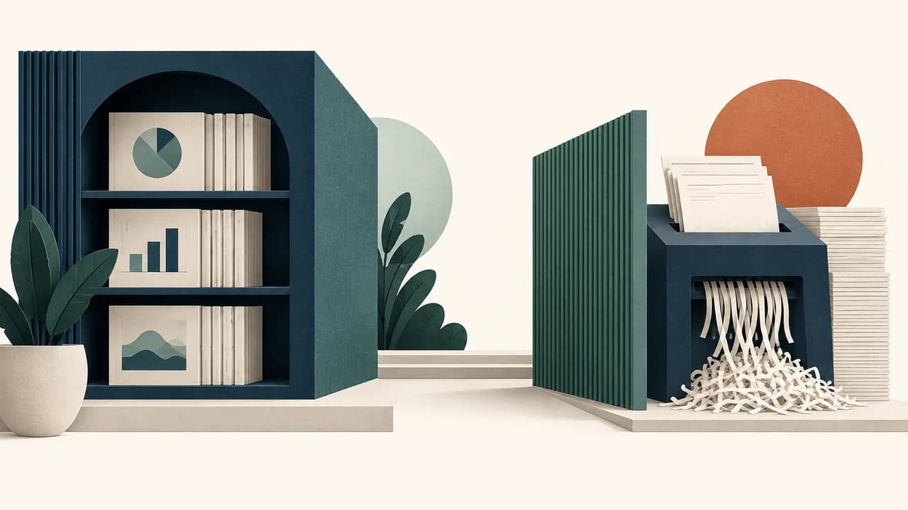 O ciclo de dados termina em duas saídas planejadas: resultados protegidos para conservação e materiais identificáveis destinados ao descarte seguro.
